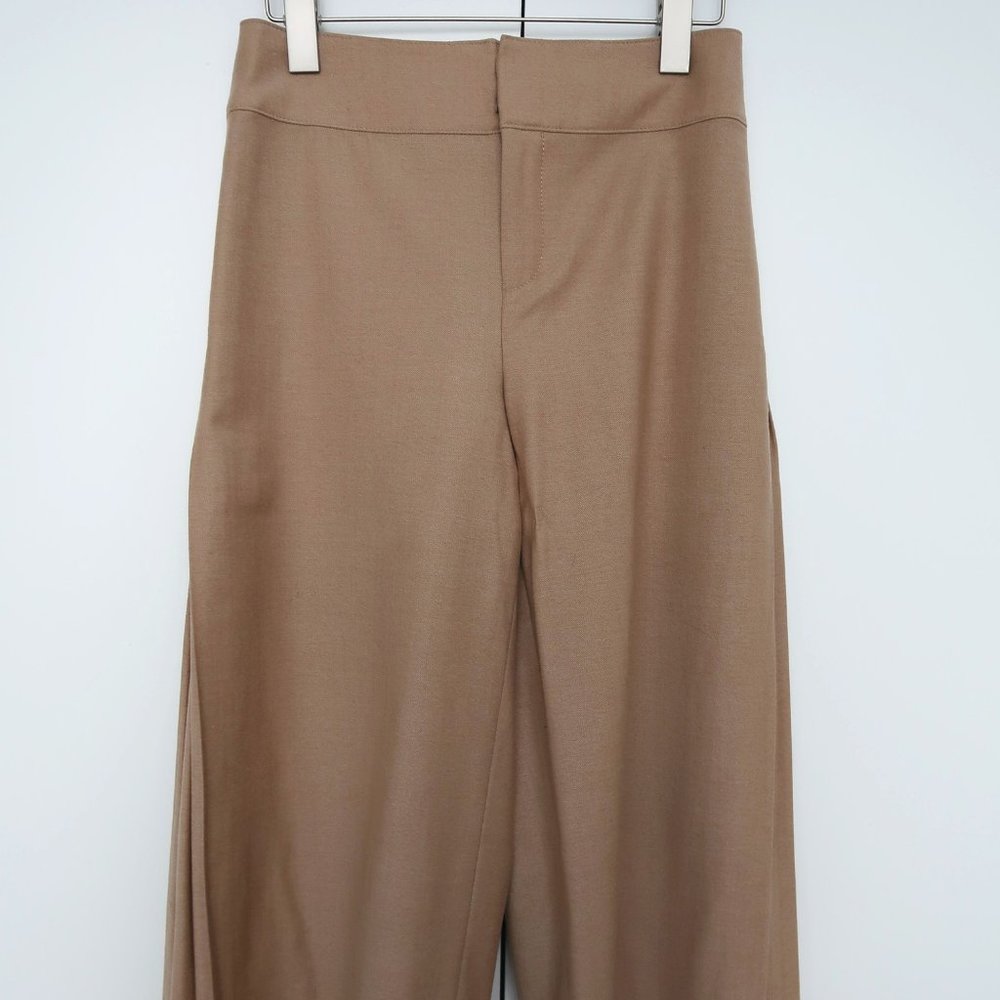 Club Monaco Wool Cropped Wide Leg Pants with Side Pleats